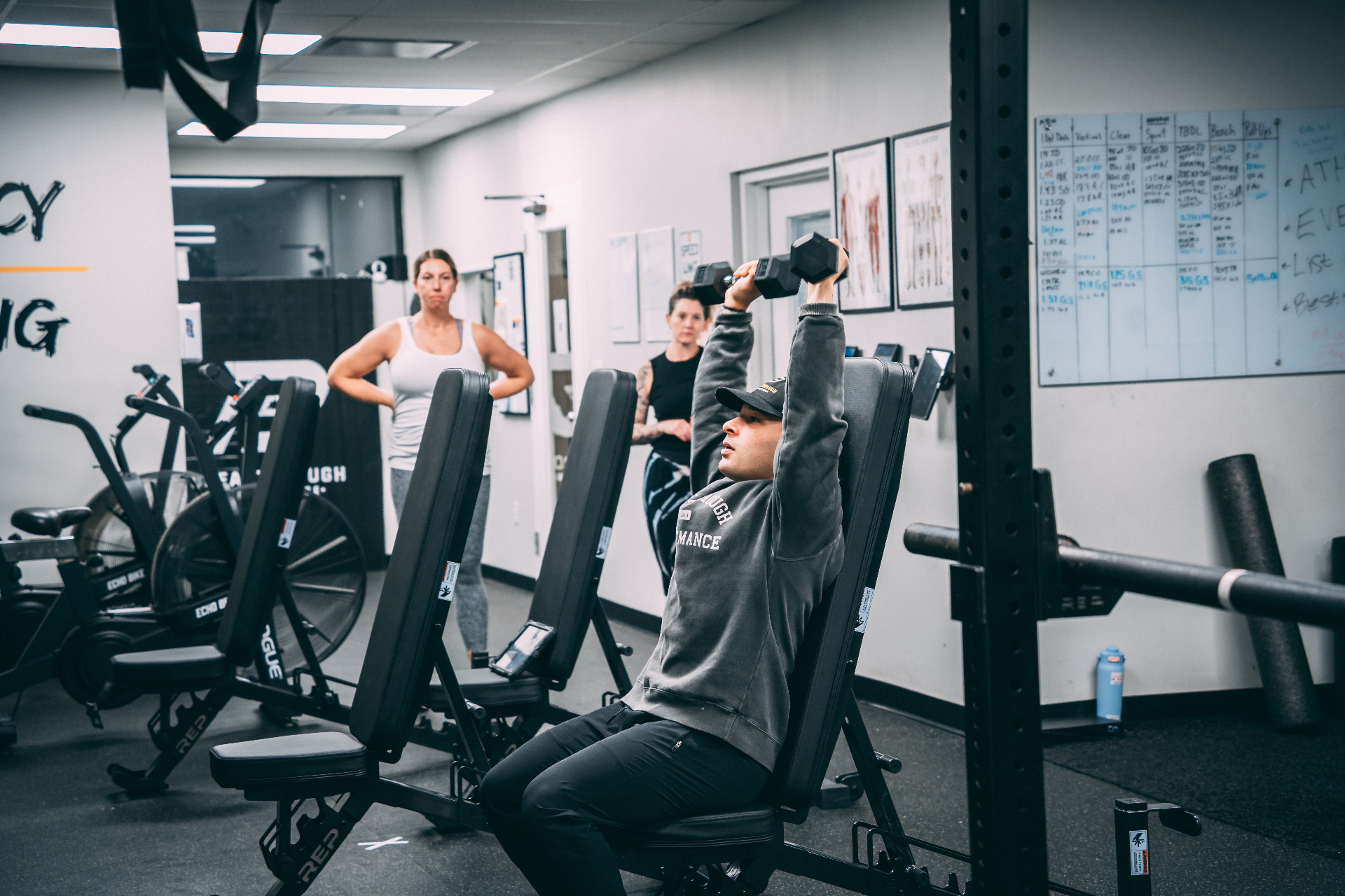Members working through an upper-body strength session at Breakthrough Performance